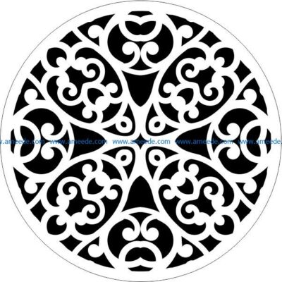 Decorative motifs circle E0009303 file cdr and dxf free vector download for Laser cut