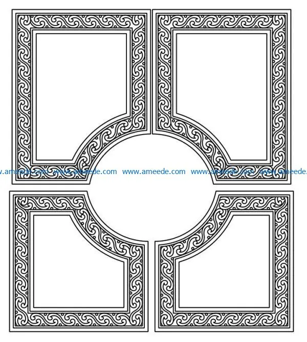 Design pattern door E0009593 file cdr and dxf free vector download for Laser cut CNC