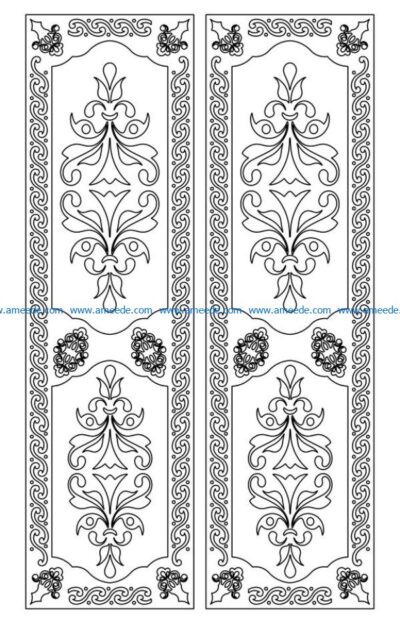 Design pattern door E0009594 file cdr and dxf free vector download for Laser cut CNC