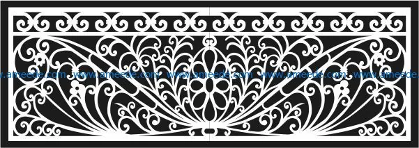 Design pattern railing E0009687 file cdr and dxf free vector download for Laser cut CNC