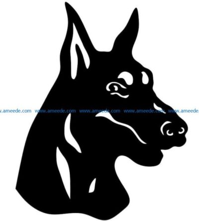Doberman dog file cdr and dxf free vector download for Laser cut Plasma