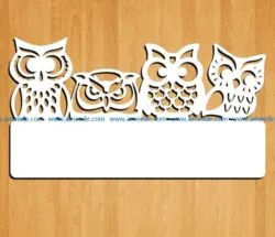 Four owl key hook file cdr and dxf free vector download for Laser cut