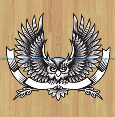Owl logo file cdr and dxf free vector download for laser engraving machines