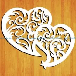 Pair of hearts file cdr and dxf free vector download for Laser cut