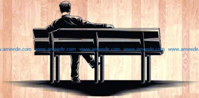 back people sitting on benches file cdr and dxf free vector download for laser engraving machines