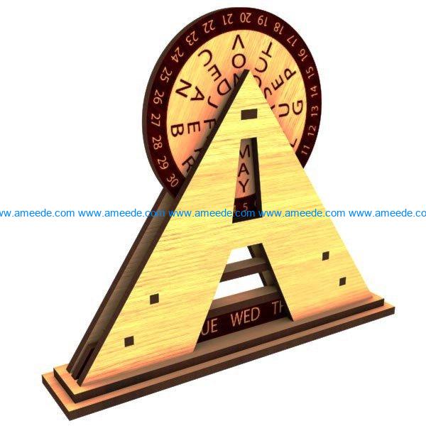 Calendar pyramid file cdr and dxf free vector download for Laser cut