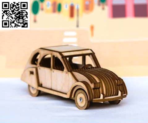 Citroen 2CV file cdr and dxf free vector download for Laser cut