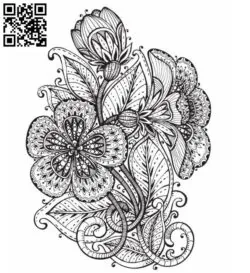 Decorative flowers file cdr and dxf free vector download for laser engraving machines