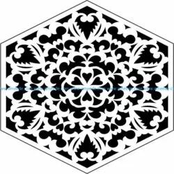 Hexagonal decorative motifs file cdr and dxf free vector download for Laser cut