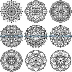 Mandala floral pattern file cdr and dxf free vector download for Laser cut