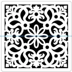 Square decoration E0009853 file cdr and dxf free vector download for Laser cut