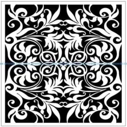 Square decoration E0009855 file cdr and dxf free vector download for Laser cut