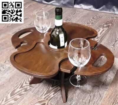 Wooden wine table file cdr and dxf free vector download for Laser cut 1