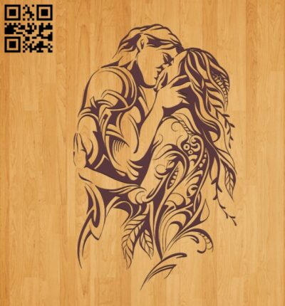 Loving couple E0010477 file cdr and dxf free vector download for laser engraving machines