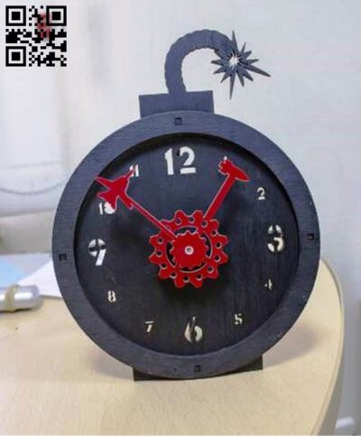 Bomb clock E0010568 file cdr and dxf free vector download for Laser cut