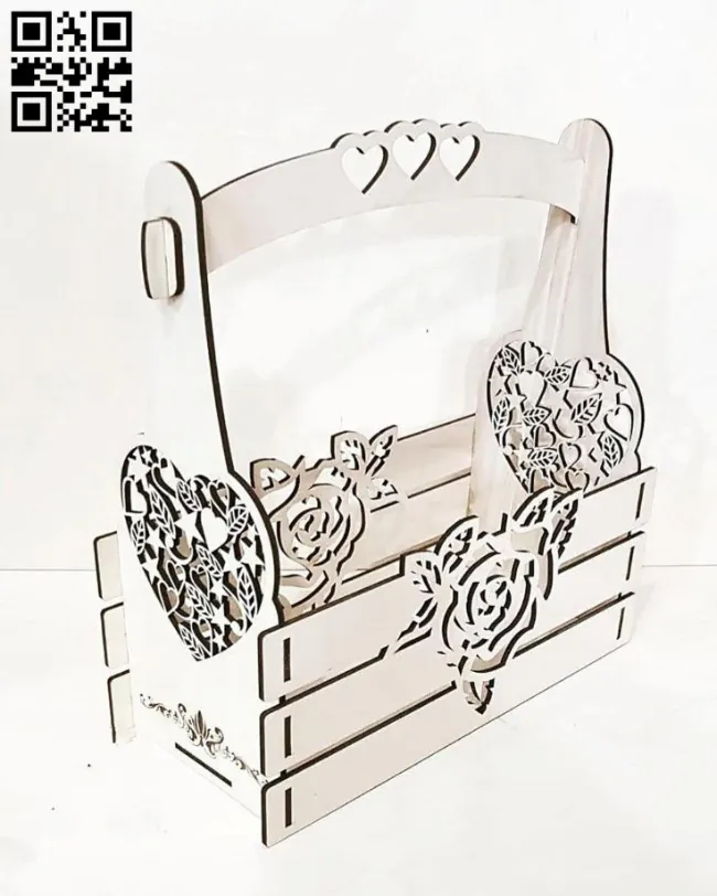 Box for flowers E0010904 file cdr and dxf free vector download for laser cut