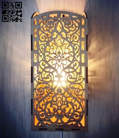 Wooden lamp E0010823 file cdr and dxf free vector download for Laser cut
