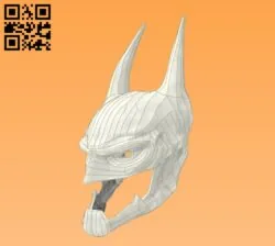 3D Batman mask E0010967 file cdr and dxf free vector download for Paper Laser cut