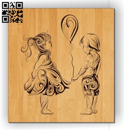 Boy and girl E0011081file cdr and dxf free vector download for laser engraving machines