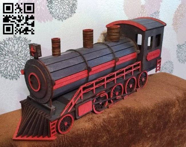 Steam locomotive E0011262 file cdr and dxf free vector download for Laser cut