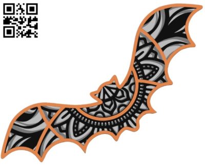Bat mandala multilayer E0011530 file cdr and dxf free vector download for Laser cut