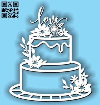 Birthday love cake E0011411 file cdr and dxf free vector download for laser cut