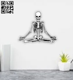 Yoga skeleton E0011579 file cdr and dxf free vector download for laser engraving machines