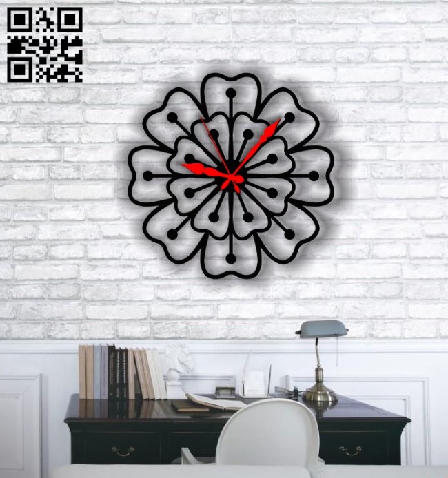 Flower clock E0011819 file cdr and dxf free vector download for Laser cut