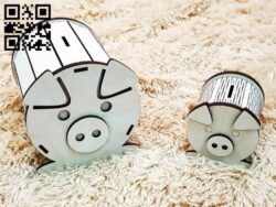 Piggy bank E0011702 file cdr and dxf free vector download for laser cut