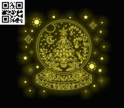 3D illusion led lamp Christmas  E0012003 file cdr and dxf free vector download for laser engraving machines