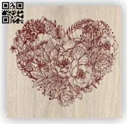 Heart wreath E0011973 file cdr and dxf free vector download for laser engraving machines