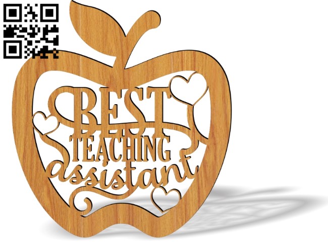 Download Best teaching assistant apple E0012639 file cdr and dxf free vector download for laser cut ...