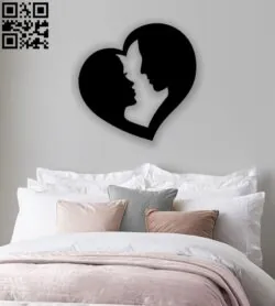 Couple with heart E0012622 file cdr and dxf free vector download for laser cut plasma