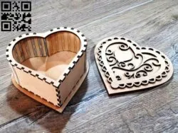 Heart box E0012646 file cdr and dxf free vector download for laser cut