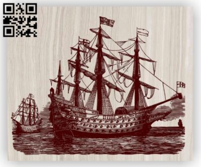 Ship E0012912 file cdr and dxf free vector download for laser engraving machines