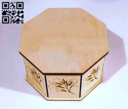 Octagon box E0013159 file cdr and dxf free vector download for laser cut