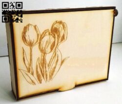 Box with tulip E0013240 file cdr and dxf free vector download for laser cut