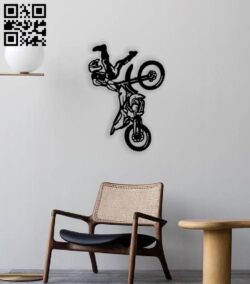 Two stroke trick motocross E0014242 file cdr and dxf free vector download for laser cut plasma