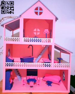 Dollhouse E0014467 file cdr and dxf free vector download for laser cut