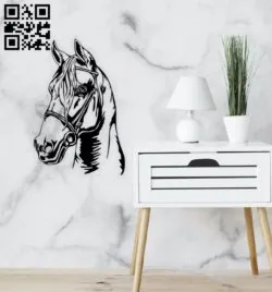 Horse wall decor E0014689 file cdr and dxf free vector download for laser cut plasma