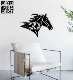 Horse head  E0014967 file cdr and dxf free vector download for laser cut plasma