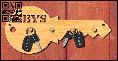Wall key hanger E0015038 file cdr and dxf free vector download for laser cut
