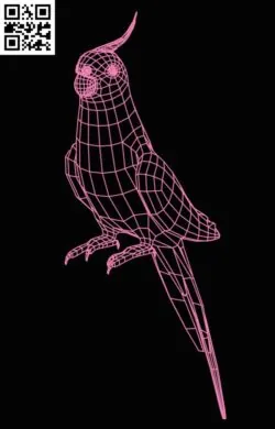 3D illusion led lamp Parrot E0015161 file cdr and dxf free vector download for laser engraving machine