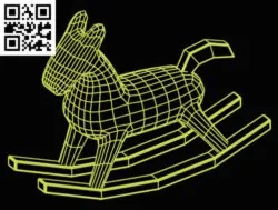 3D illusion led lamp Rocking horse E0015162 file cdr and dxf free vector download for laser engraving machine