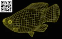 3D illusion led lamp fish E0015154 file cdr and dxf free vector download for laser engraving machine