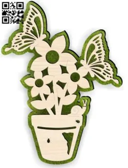 Butterfly flower E0015150 file cdr and dxf free vector download for laser cut