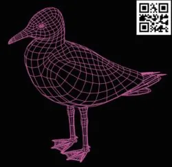 3D illusion led lamp Albatross E0015284 file cdr and dxf free vector download for laser engraving machine