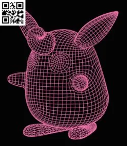 3D illusion led lamp Pokemon E0015278 file cdr and dxf free vector download for laser engraving machine