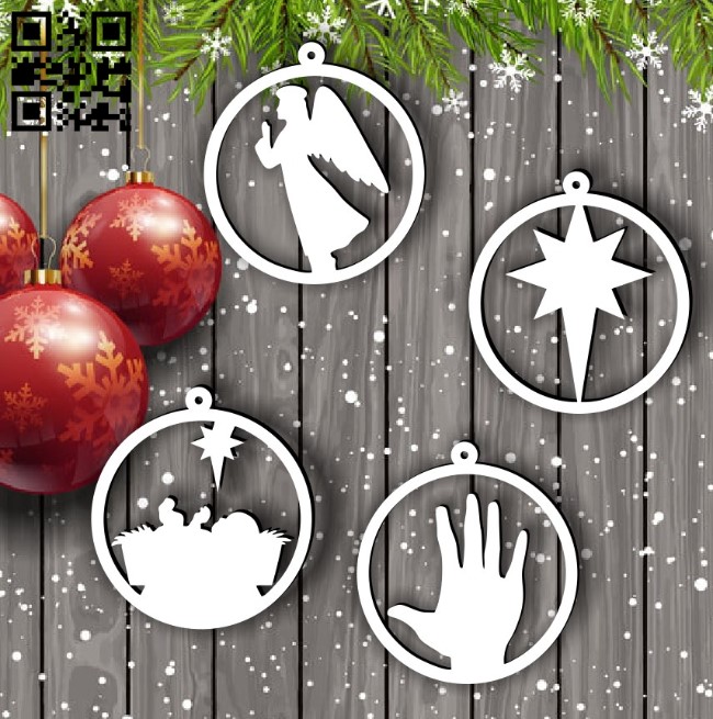 Christmas decor E0015300 file cdr and dxf free vector download for laser cut