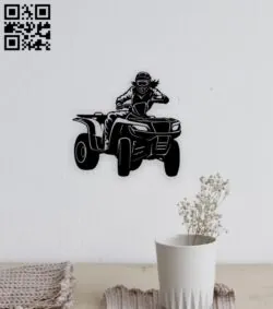 Girl with quad bike  wall decor E0015745 file cdr and dxf free vector download for laser cut plasma